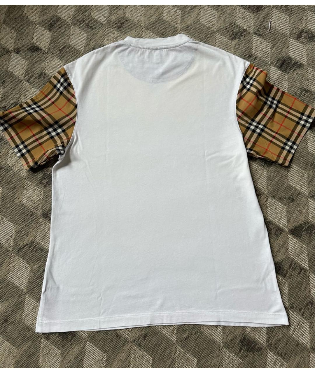 BURBERRY Белая хлопковая футболка, фото 4