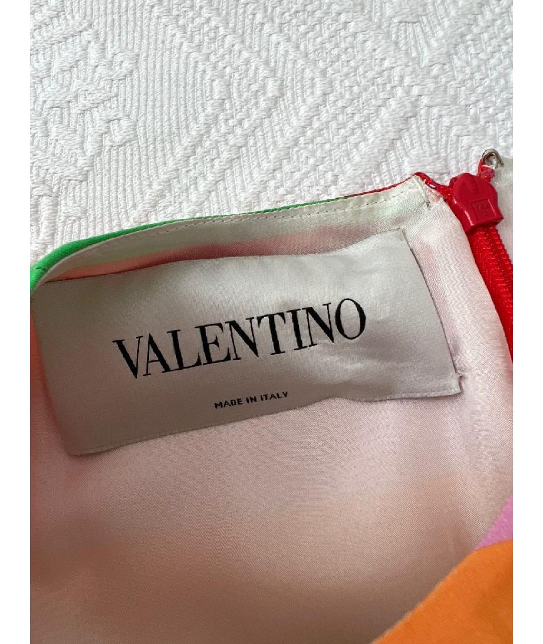 VALENTINO Мульти шелковое повседневное платье, фото 5