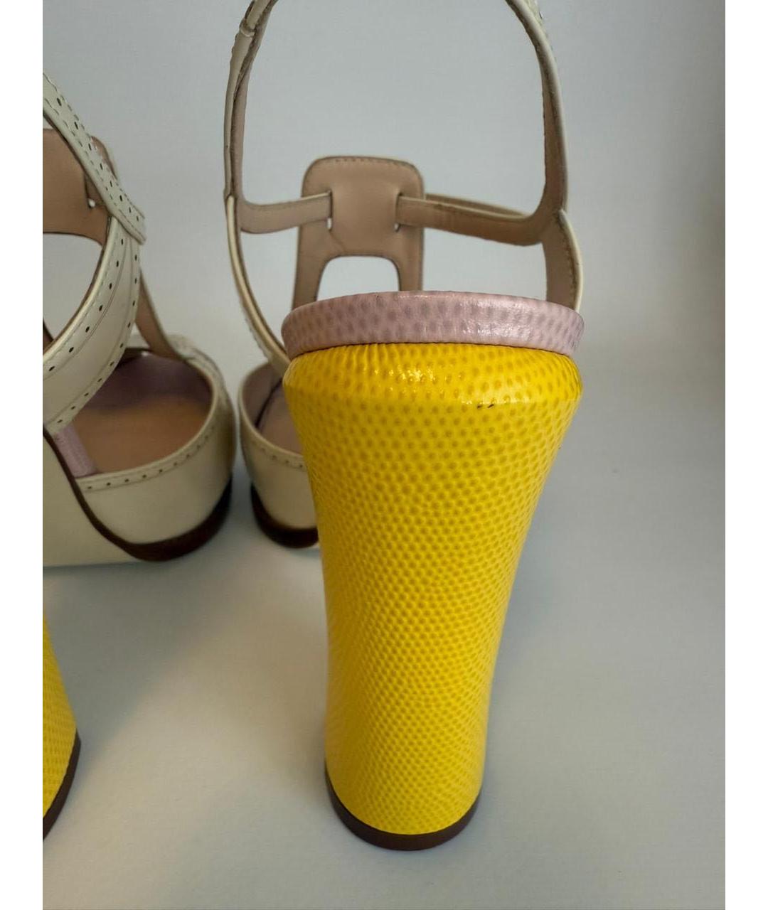 FENDI Мульти кожаные босоножки, фото 5