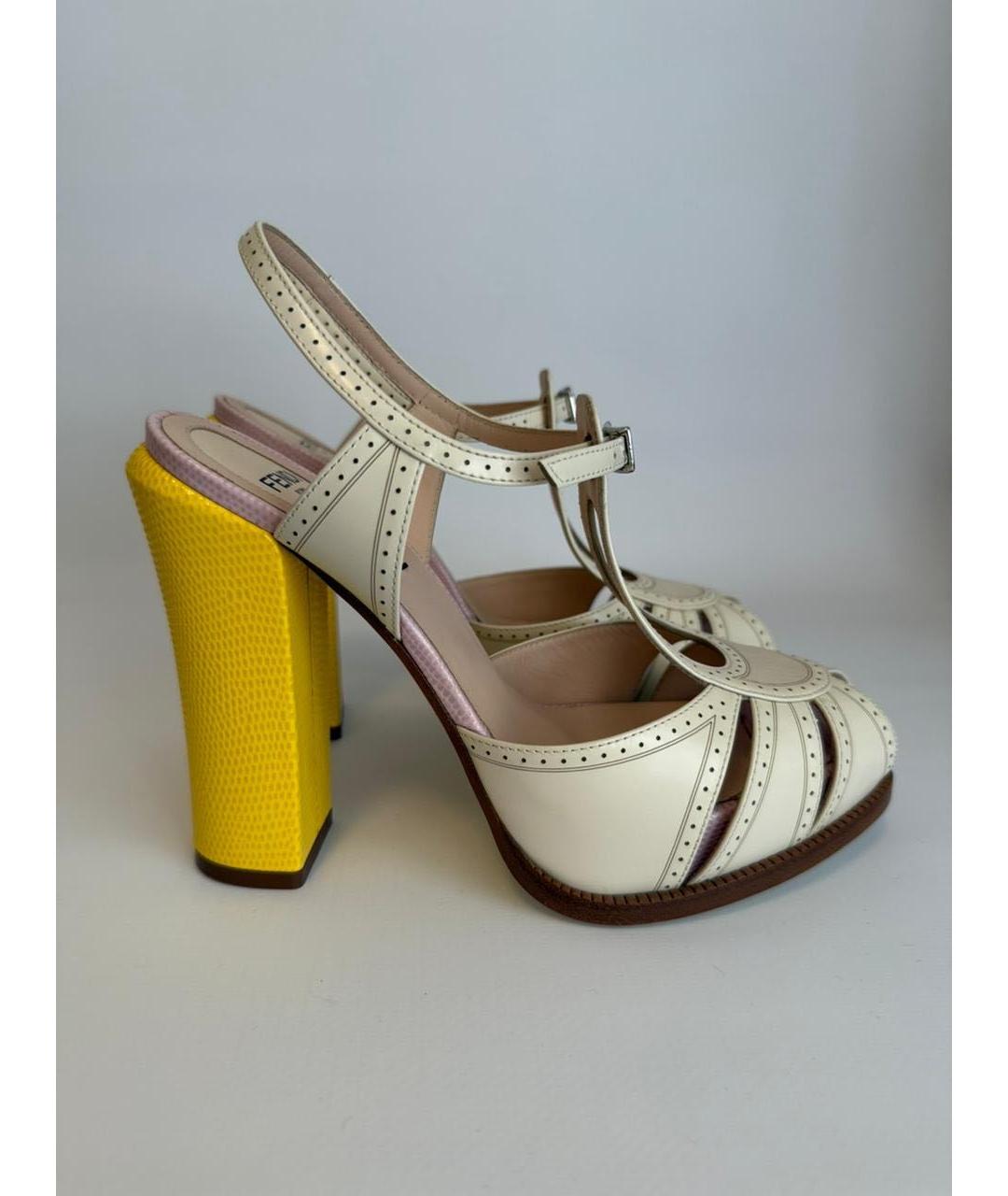 FENDI Мульти кожаные босоножки, фото 6