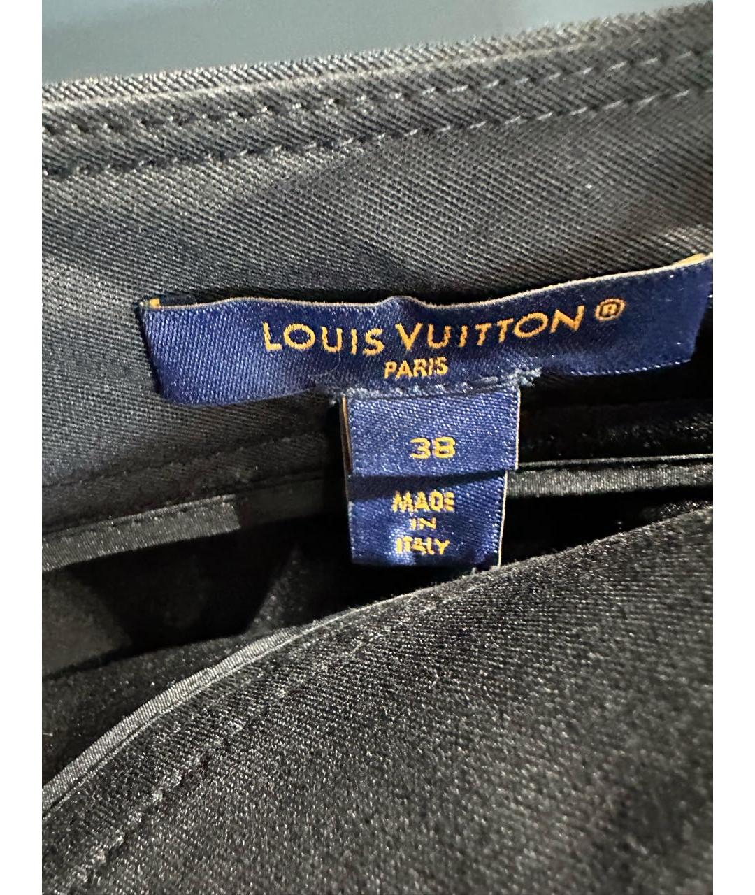 LOUIS VUITTON Черная шерстяная юбка миди, фото 3