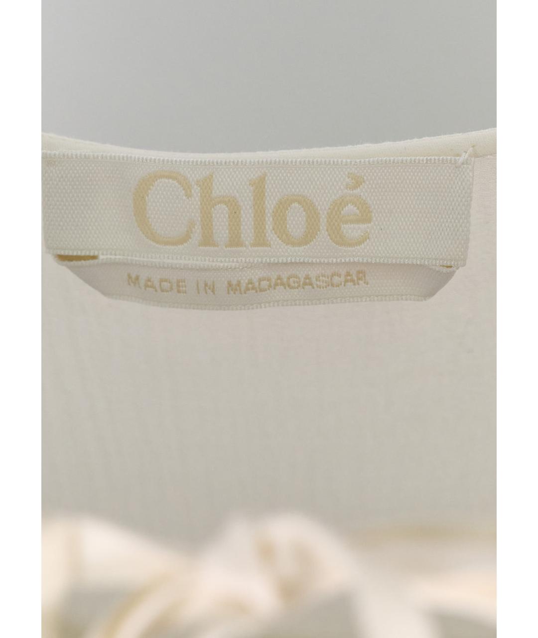 CHLOE Белая хлопковая блузы, фото 4