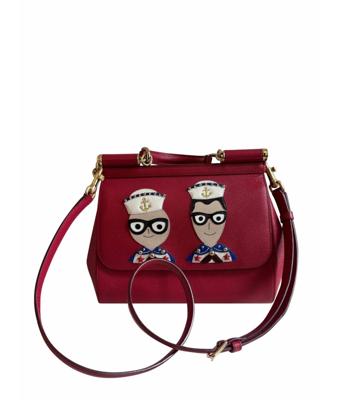 DOLCE&GABBANA Красная кожаная сумка тоут, фото 1