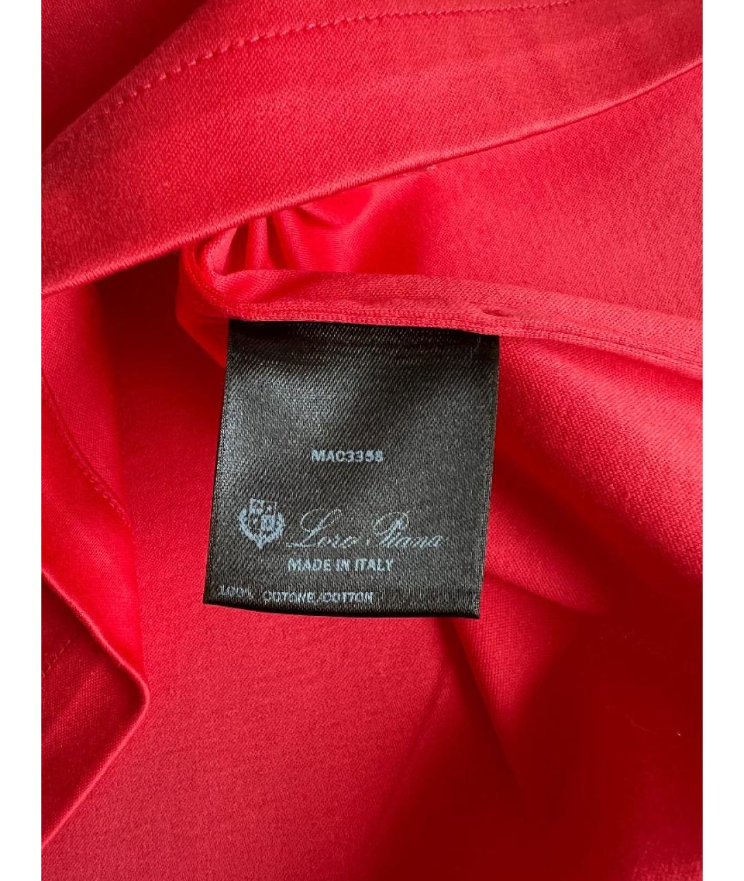 LORO PIANA Красная хлопковая футболка, фото 8