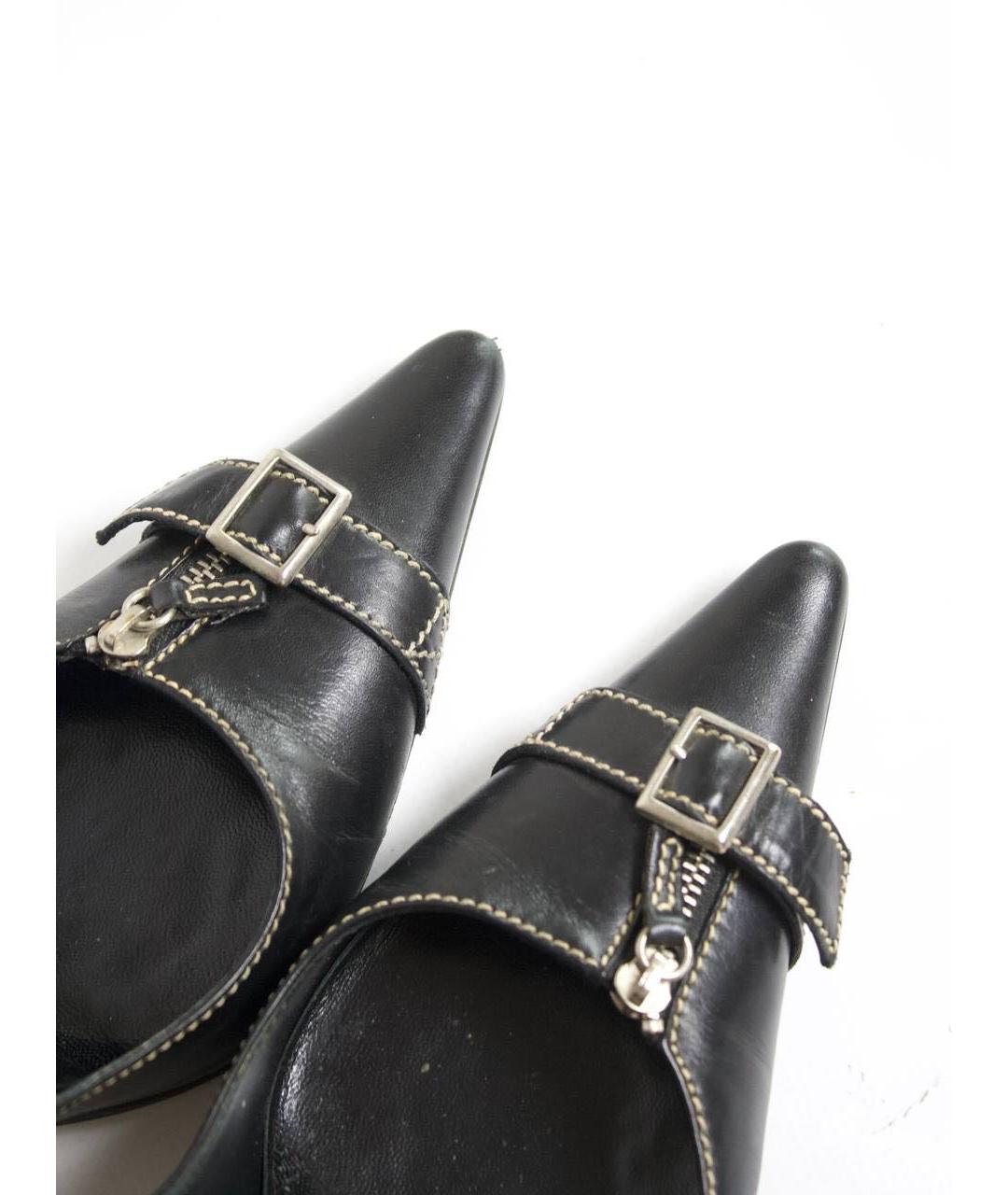 CASADEI Черные кожаные лодочки на низком каблуке, фото 5