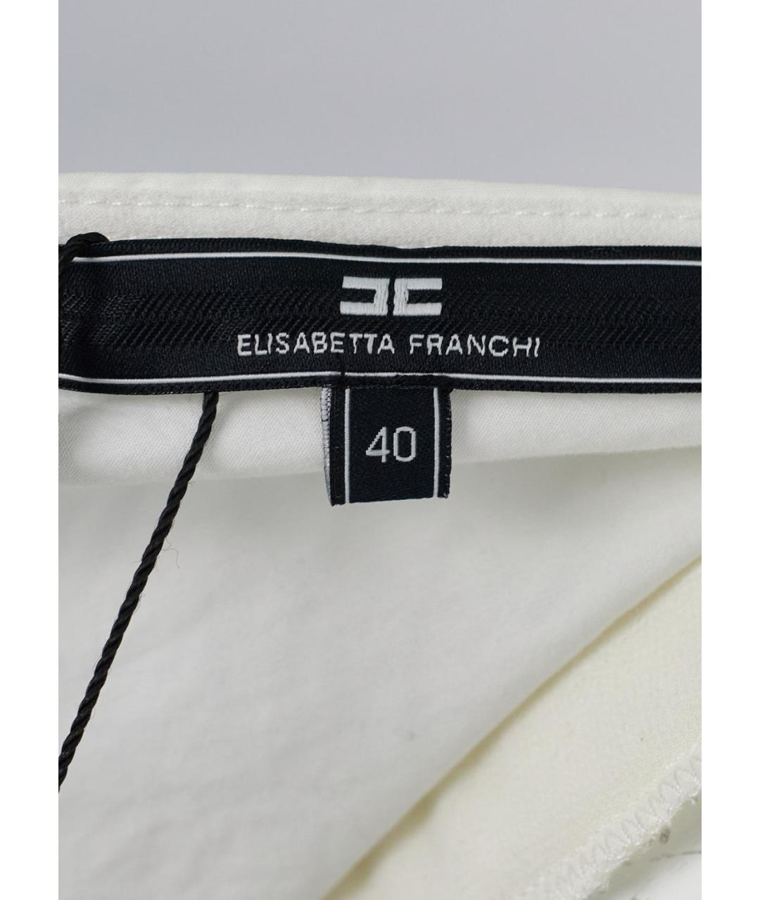 ELISABETTA FRANCHI Белая хлопковая блузы, фото 5