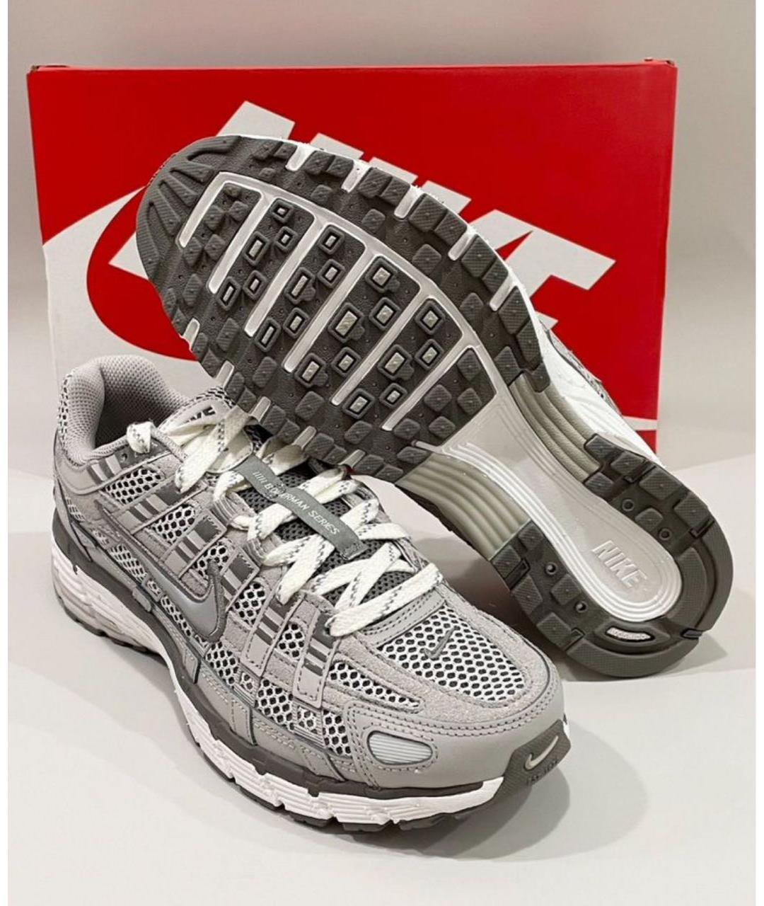 NIKE Серые текстильные низкие кроссовки / кеды, фото 5