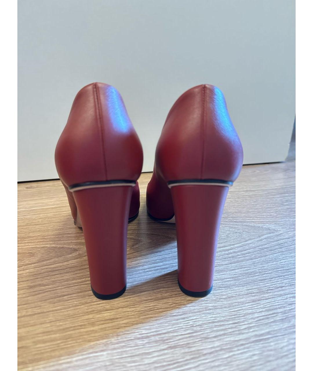 GUCCI Красные кожаные туфли, фото 4