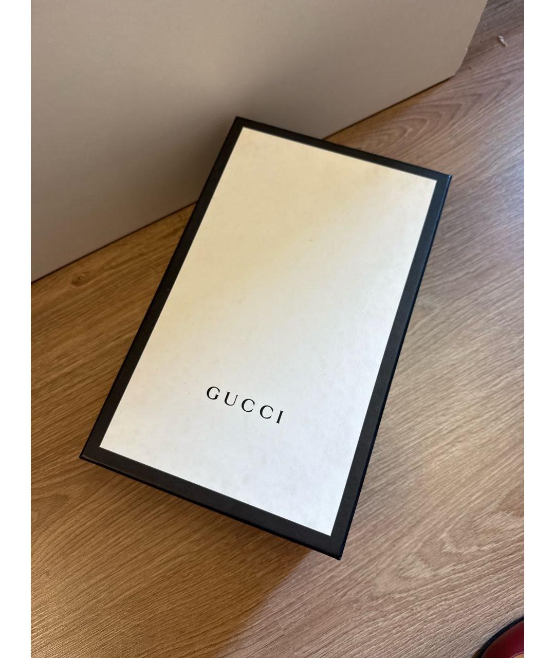 GUCCI Красные кожаные туфли, фото 5