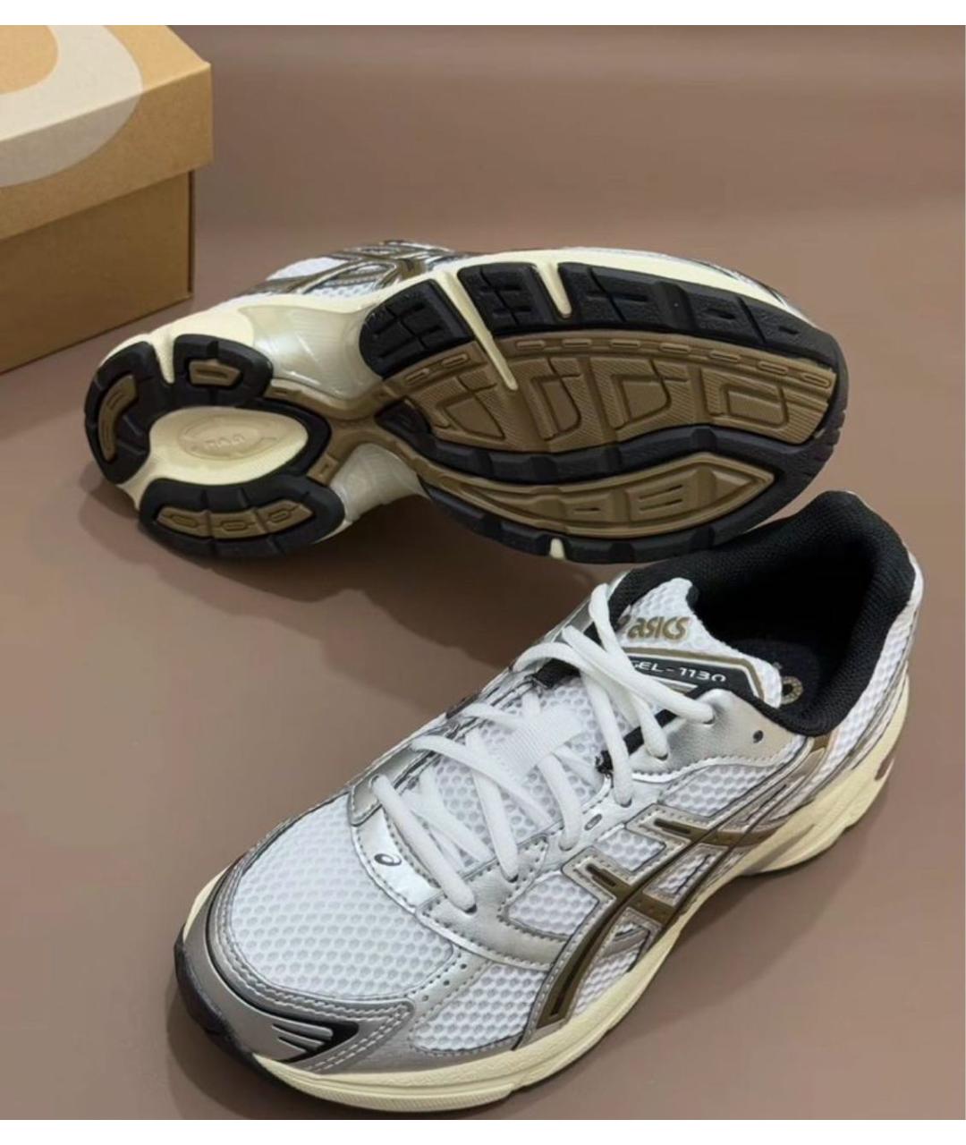 ASICS Серебряные текстильные низкие кроссовки / кеды, фото 7