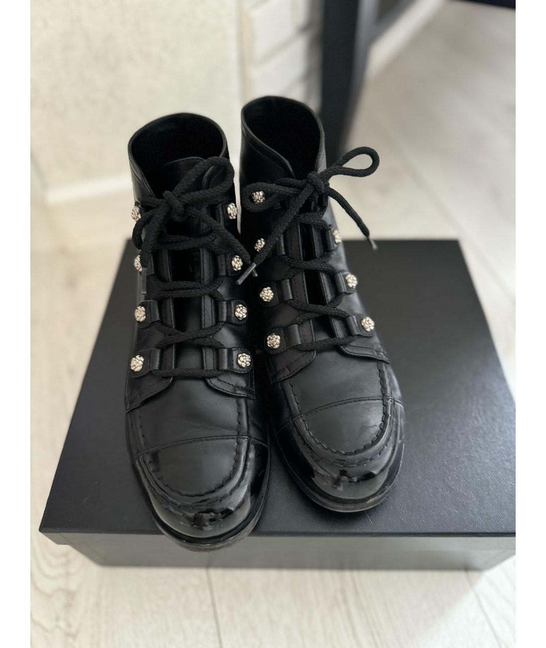 CHANEL Черные кожаные ботинки, фото 2