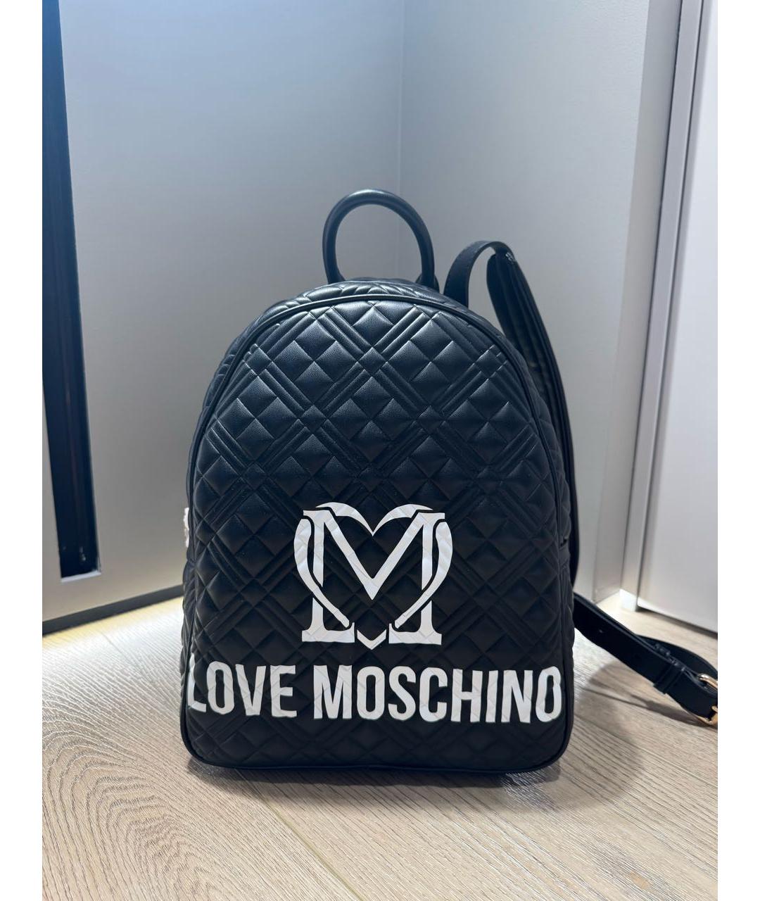 LOVE MOSCHINO Черный рюкзак из искусственной кожи, фото 6