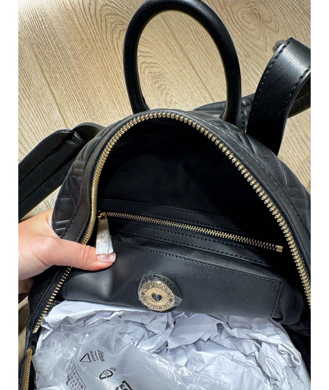 LOVE MOSCHINO Черный рюкзак из искусственной кожи, фото 4