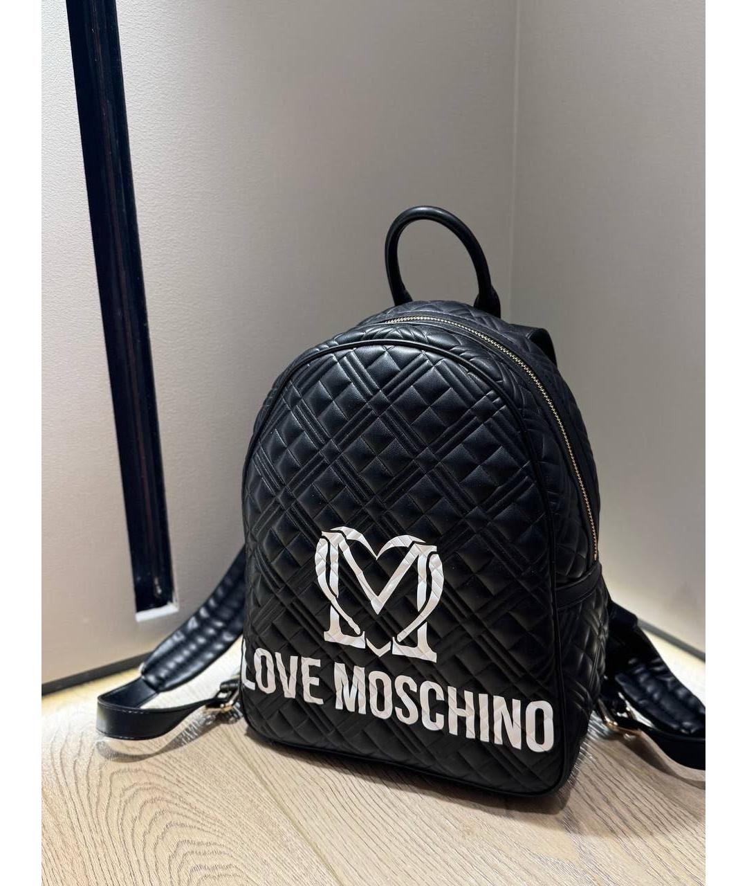 LOVE MOSCHINO Черный рюкзак из искусственной кожи, фото 5