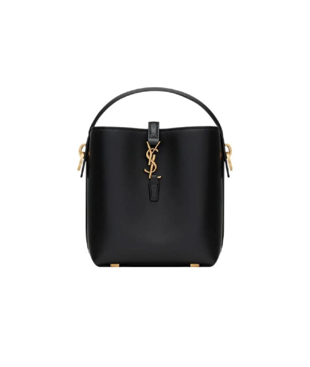 SAINT LAURENT Черная кожаная сумка тоут, фото 1