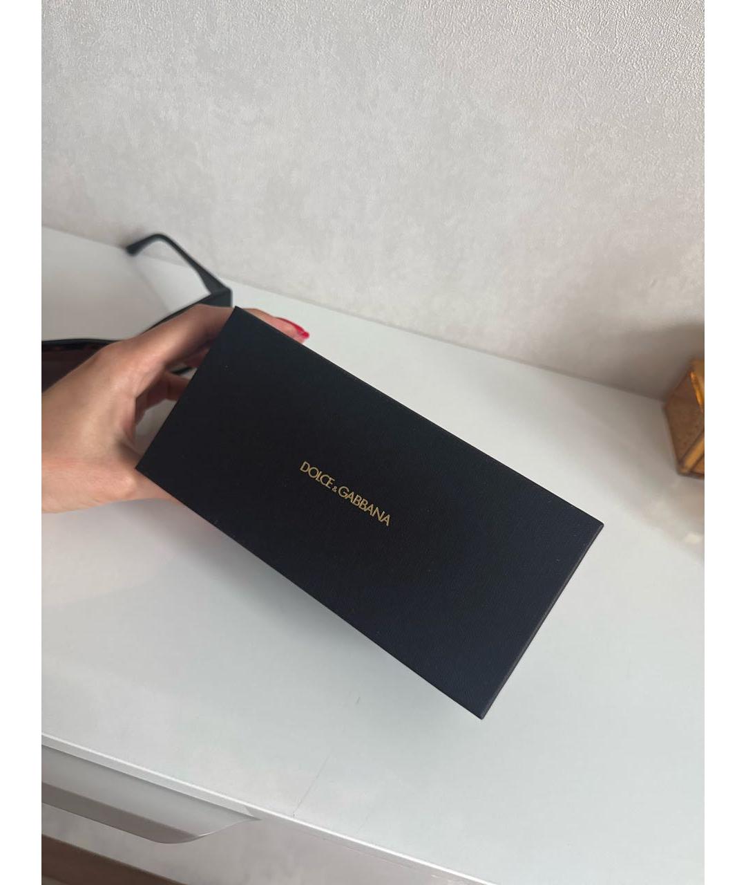 DOLCE&GABBANA Коричневые пластиковые солнцезащитные очки, фото 4