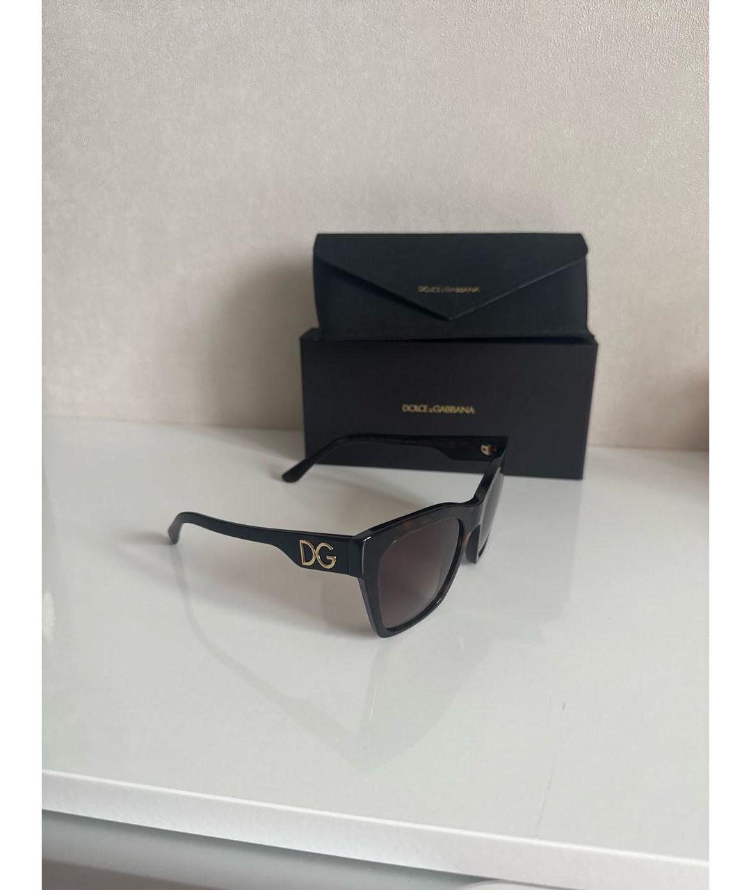 DOLCE&GABBANA Коричневые пластиковые солнцезащитные очки, фото 5