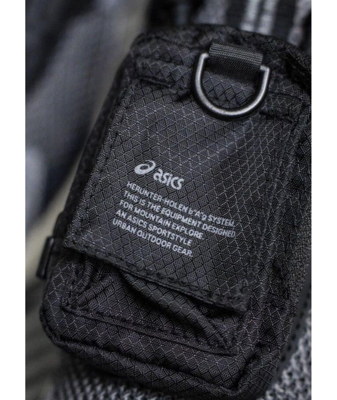 ASICS Антрацитовые текстильные низкие кроссовки / кеды, фото 8