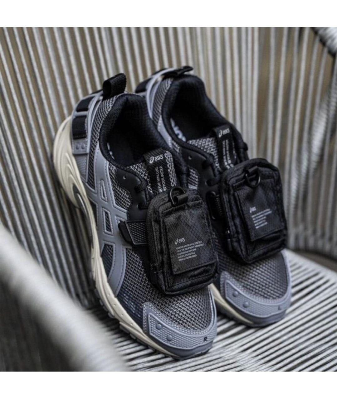 ASICS Антрацитовые текстильные низкие кроссовки / кеды, фото 5