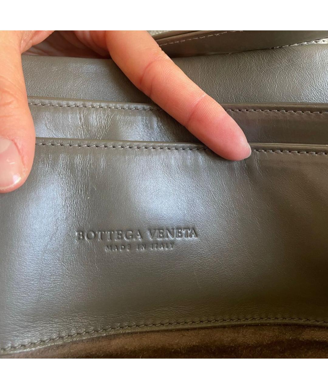 BOTTEGA VENETA Серая кожаная сумка тоут, фото 3