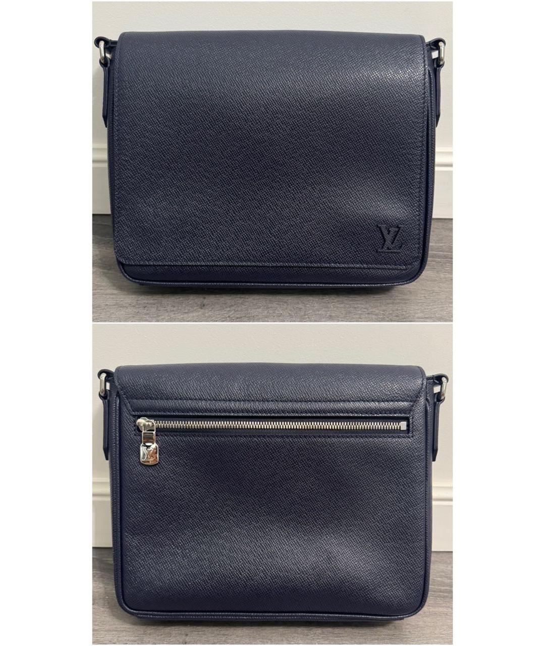 LOUIS VUITTON Темно-синяя кожаная сумка на плечо, фото 2