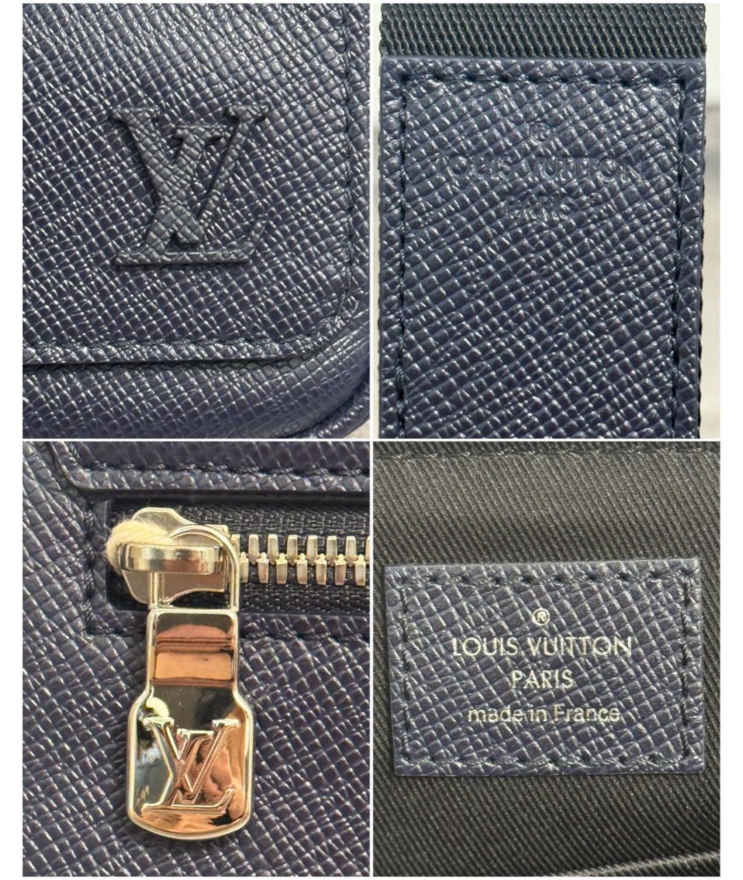 LOUIS VUITTON Темно-синяя кожаная сумка на плечо, фото 7