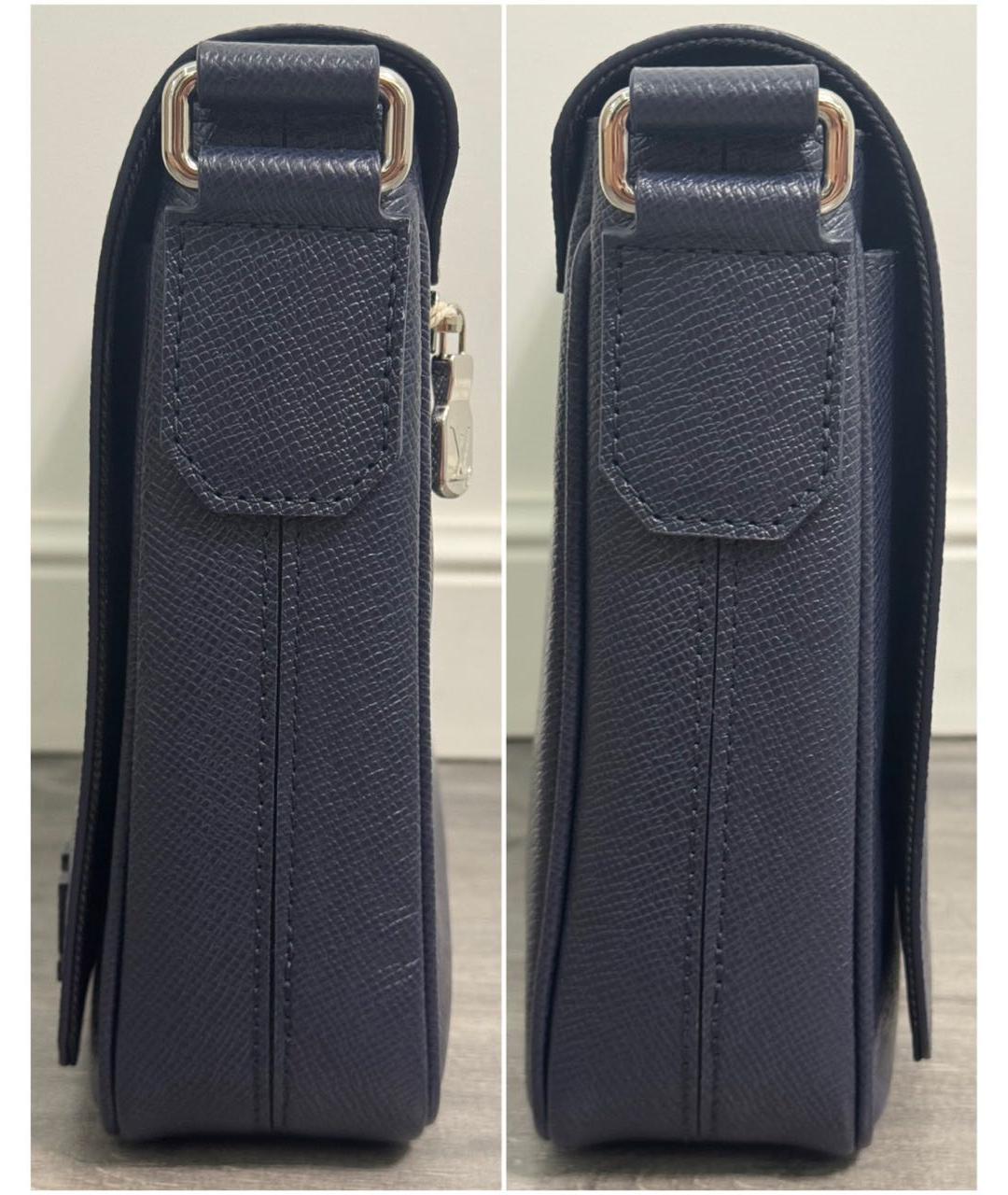 LOUIS VUITTON Темно-синяя кожаная сумка на плечо, фото 3