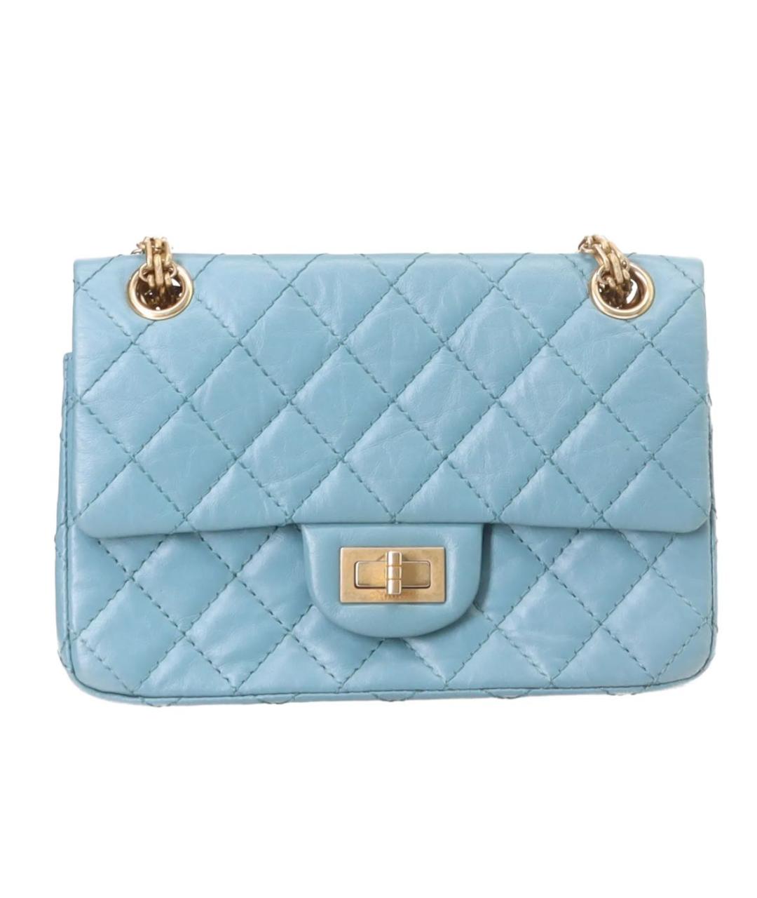 CHANEL Голубая кожаная сумка через плечо, фото 1
