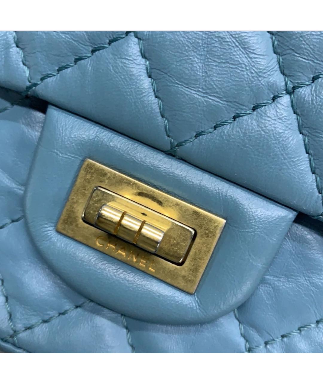 CHANEL Голубая кожаная сумка через плечо, фото 7