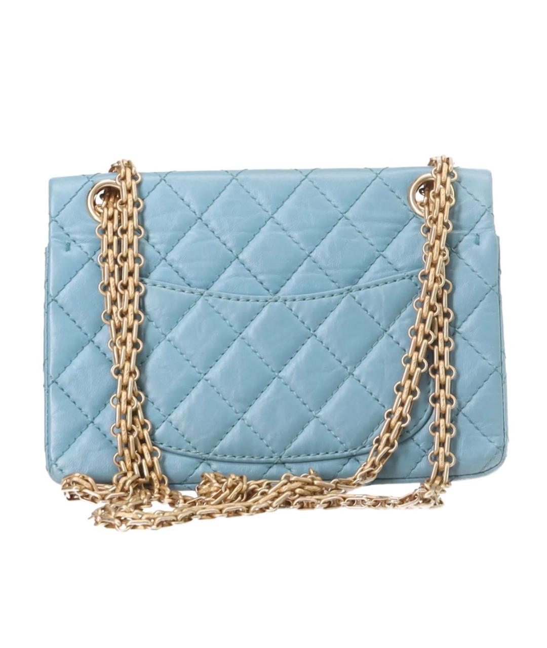 CHANEL Голубая кожаная сумка через плечо, фото 3