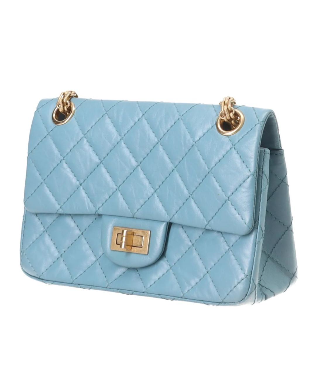 CHANEL Голубая кожаная сумка через плечо, фото 2