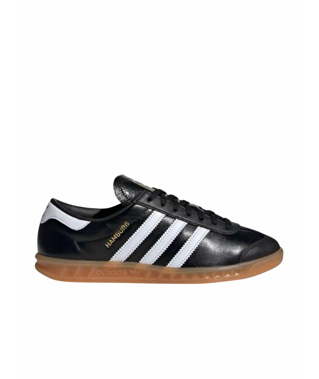 ADIDAS Черные кожаные низкие кроссовки / кеды, фото 1
