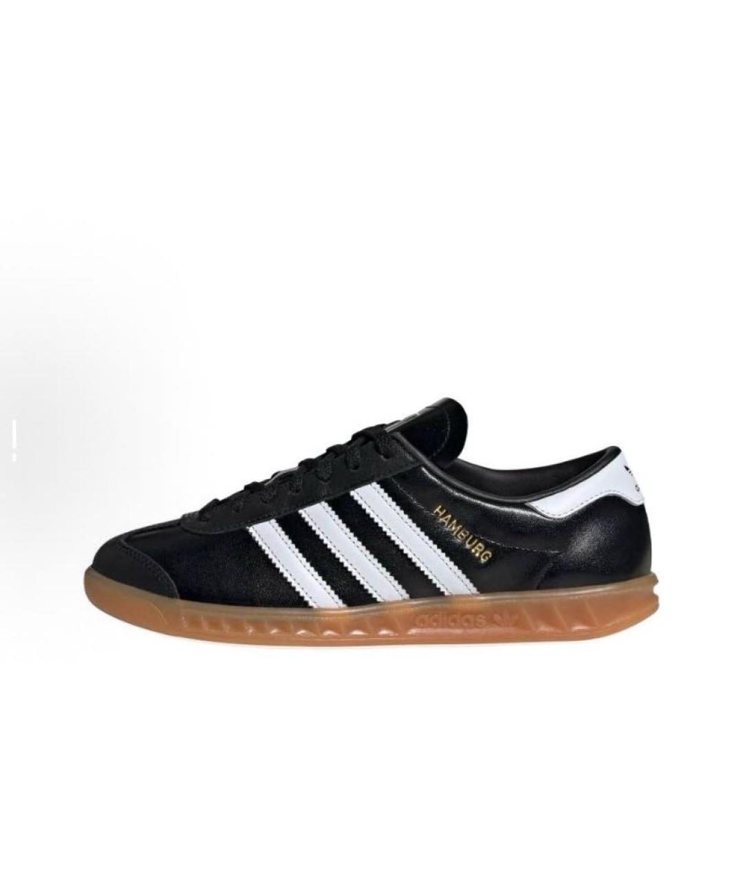 ADIDAS Черные кожаные низкие кроссовки / кеды, фото 3
