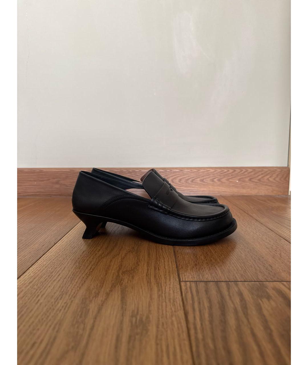 LOEWE Черные кожаные лоферы, фото 5