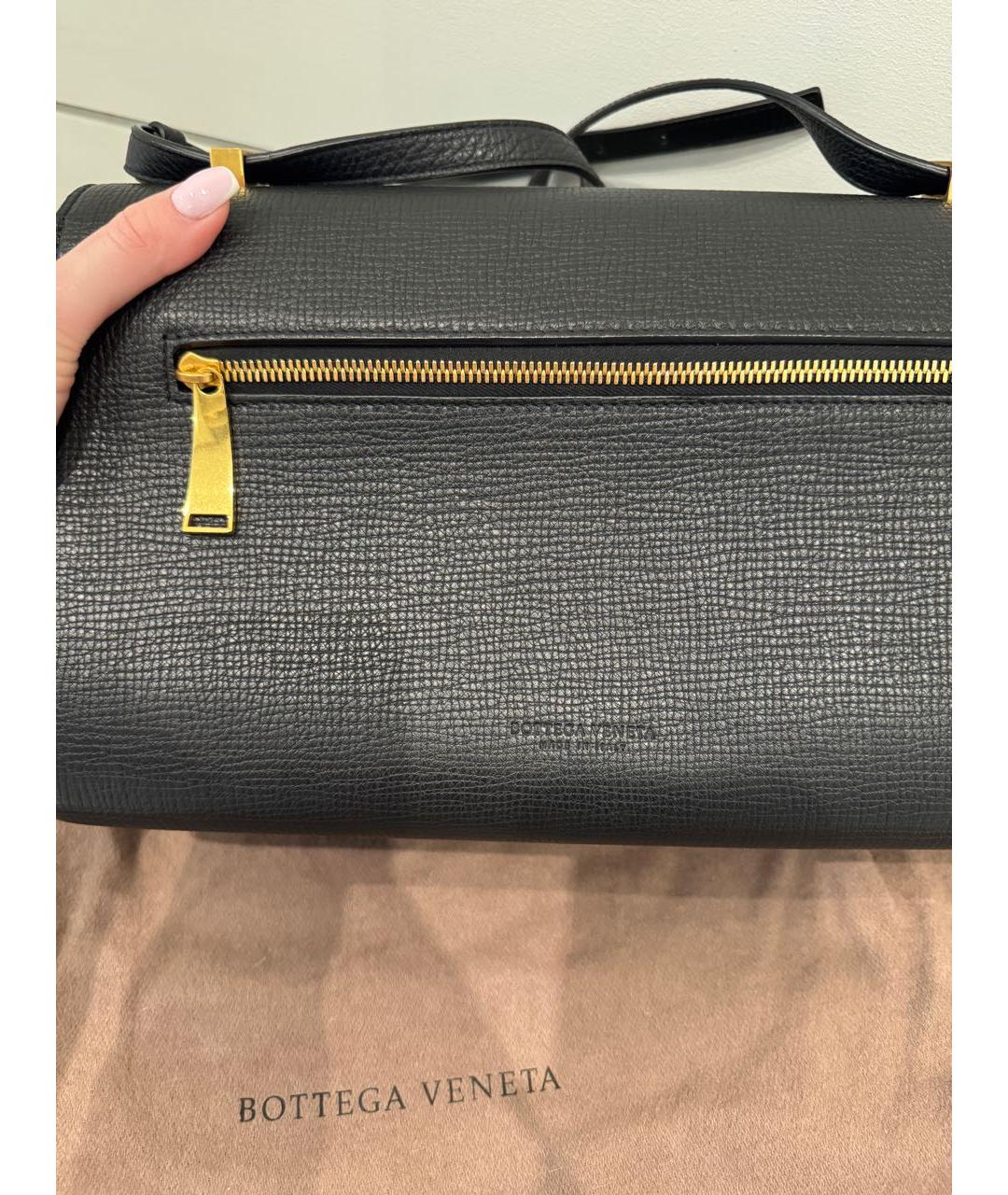 BOTTEGA VENETA Черная кожаная сумка через плечо, фото 7