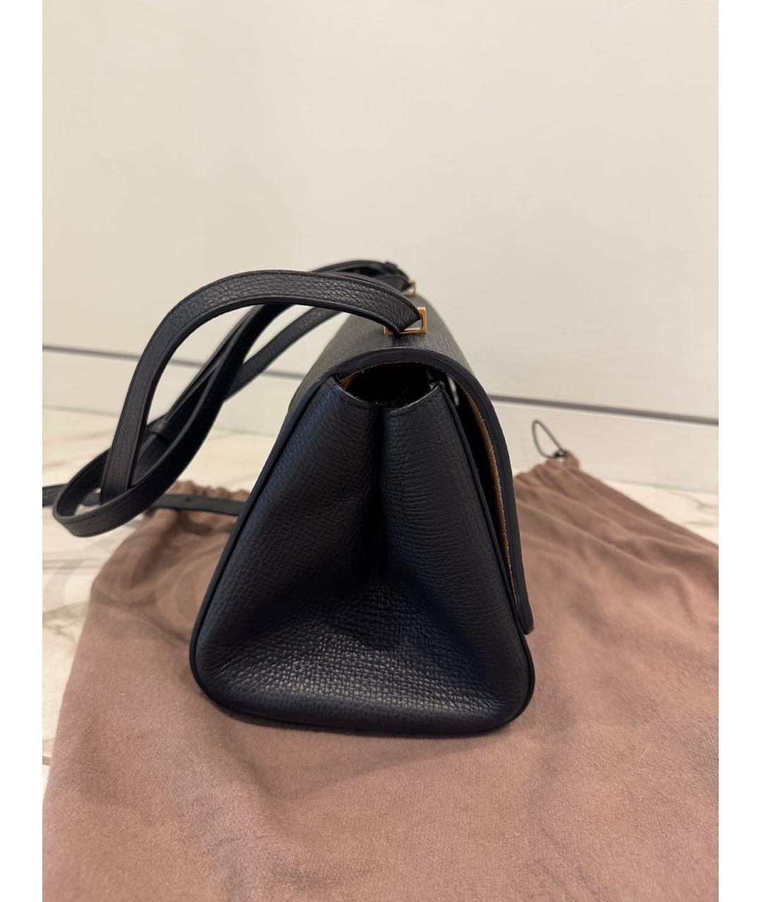 BOTTEGA VENETA Черная кожаная сумка через плечо, фото 2