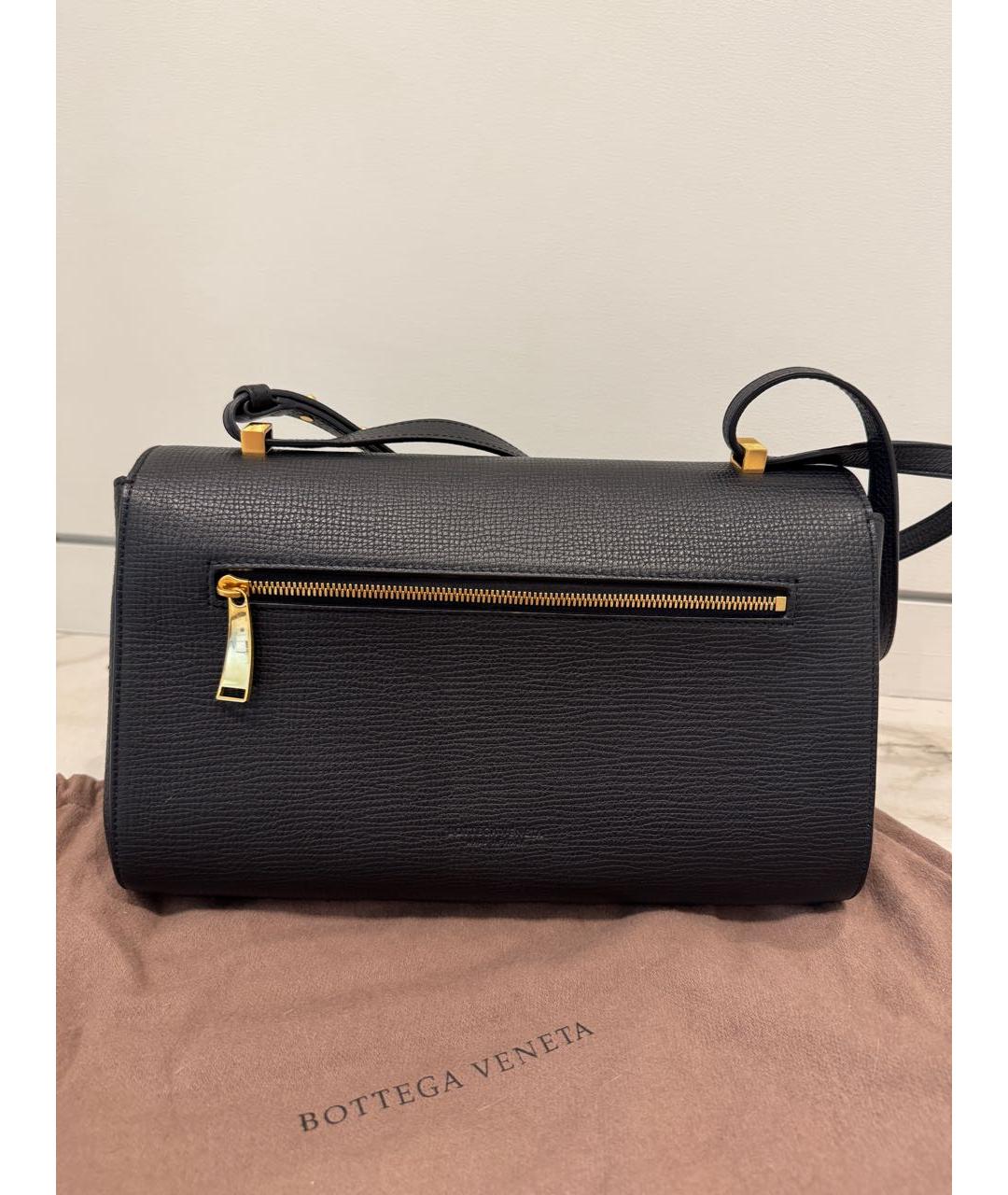 BOTTEGA VENETA Черная кожаная сумка через плечо, фото 3