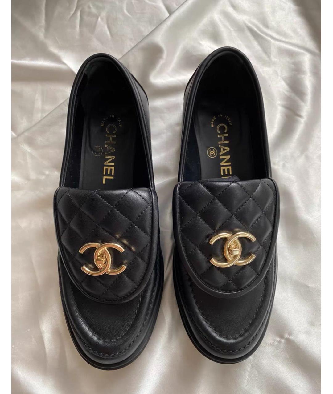 CHANEL Черные кожаные лоферы, фото 3