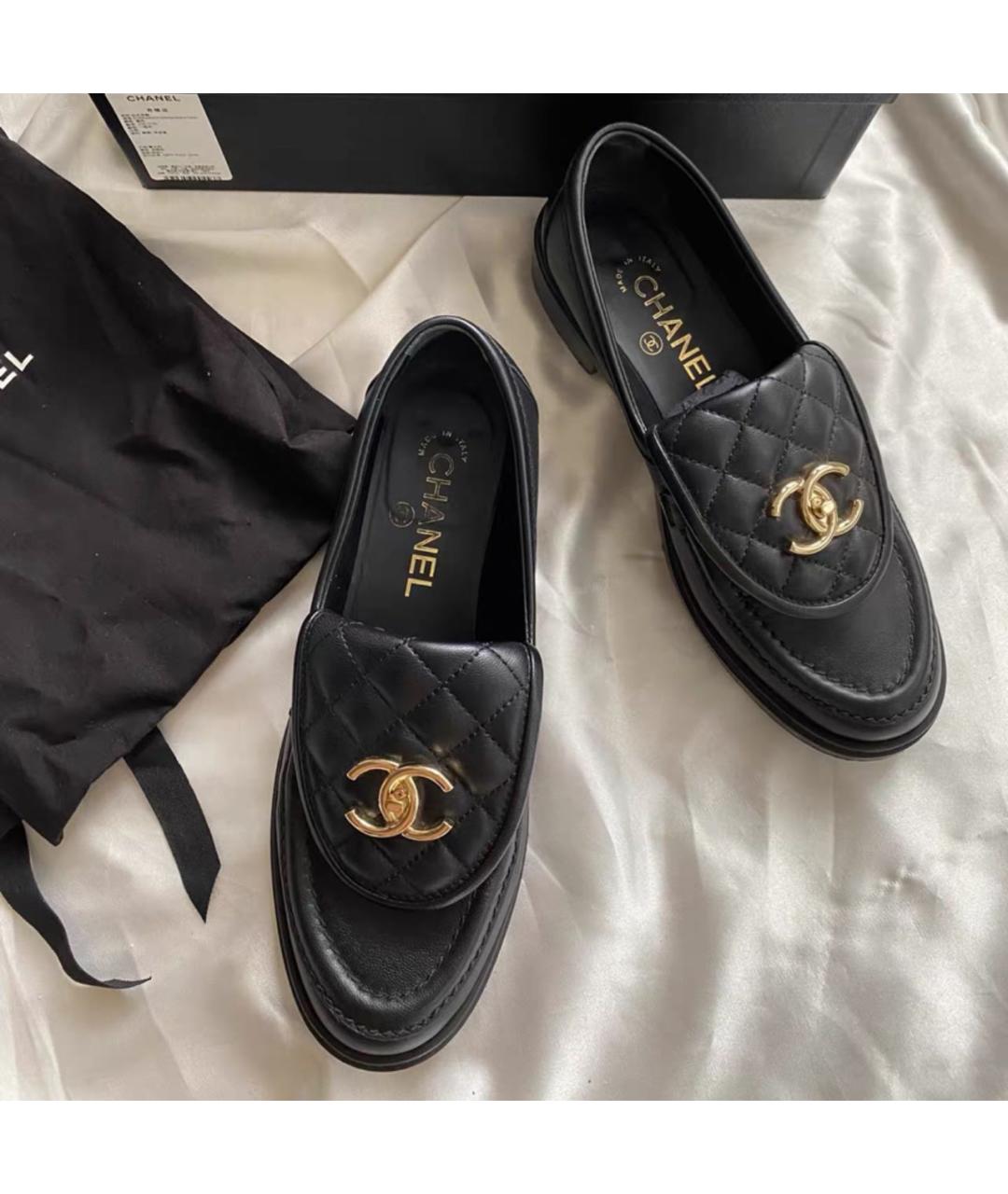 CHANEL Черные кожаные лоферы, фото 2