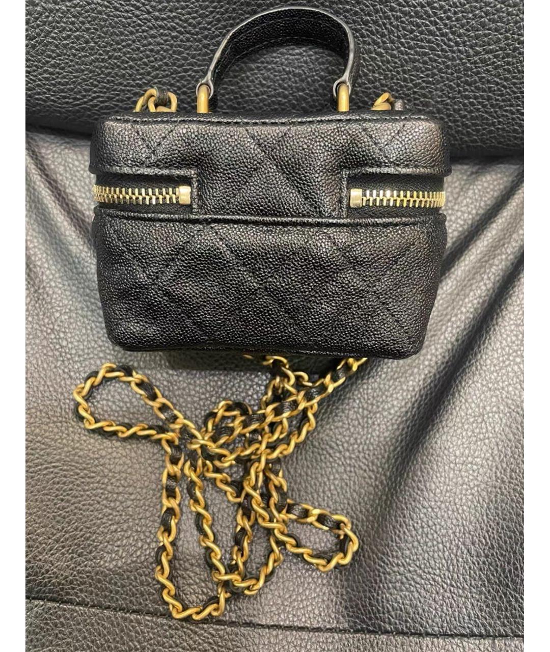 CHANEL Черная кожаная сумка через плечо, фото 3