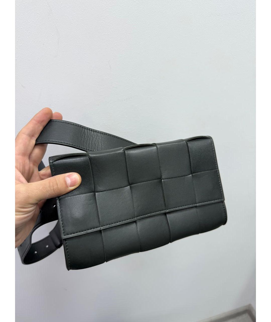 BOTTEGA VENETA Черная кожаная поясная сумка, фото 5