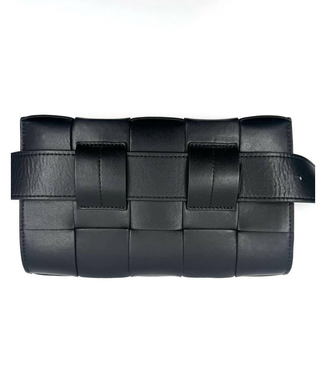 BOTTEGA VENETA Черная кожаная поясная сумка, фото 2