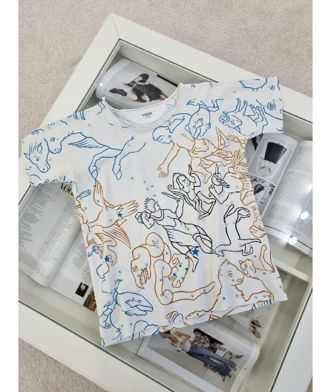 HERMES Белая хлопковая футболка, фото 8
