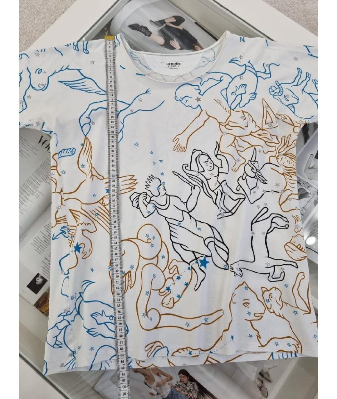 HERMES Белая хлопковая футболка, фото 5