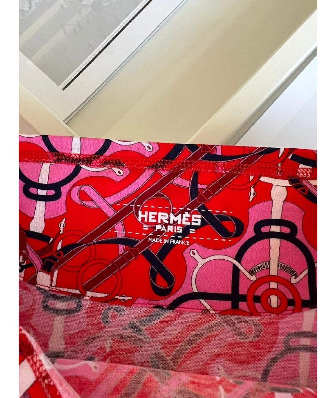 HERMES Красное хлопковое повседневное платье, фото 4