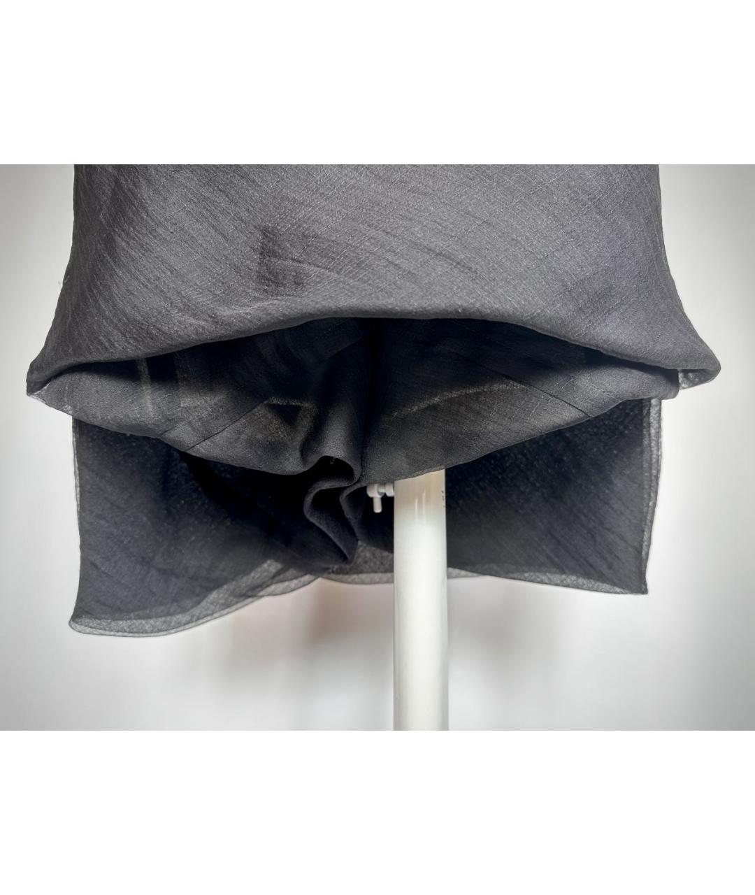 RICK OWENS Черная шелковая юбка-шорты, фото 6