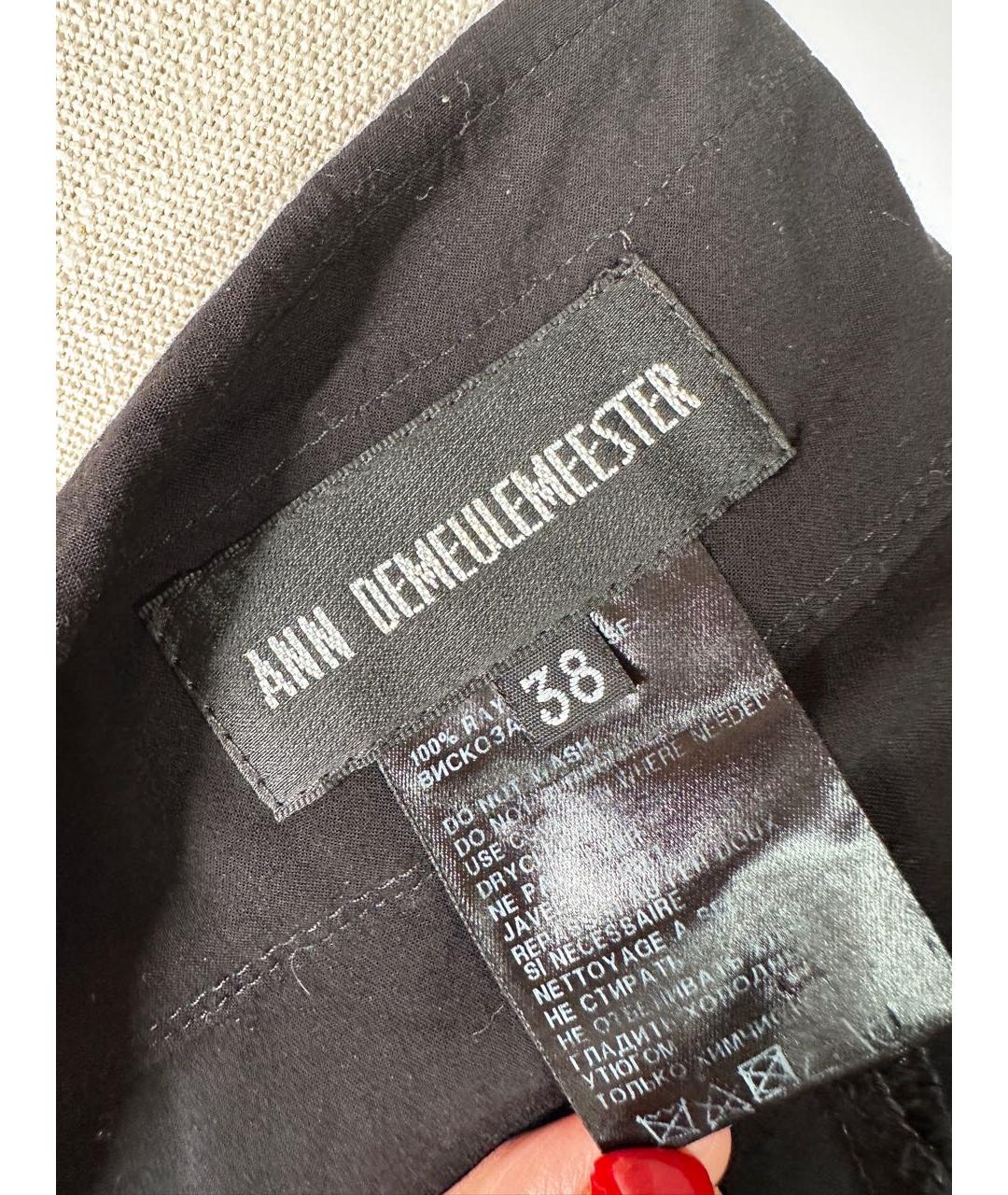 ANN DEMEULEMEESTER Черные вискозные брюки широкие, фото 7