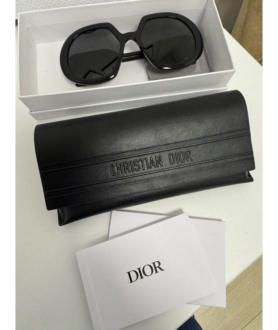 CHRISTIAN DIOR Черные пластиковые солнцезащитные очки, фото 3