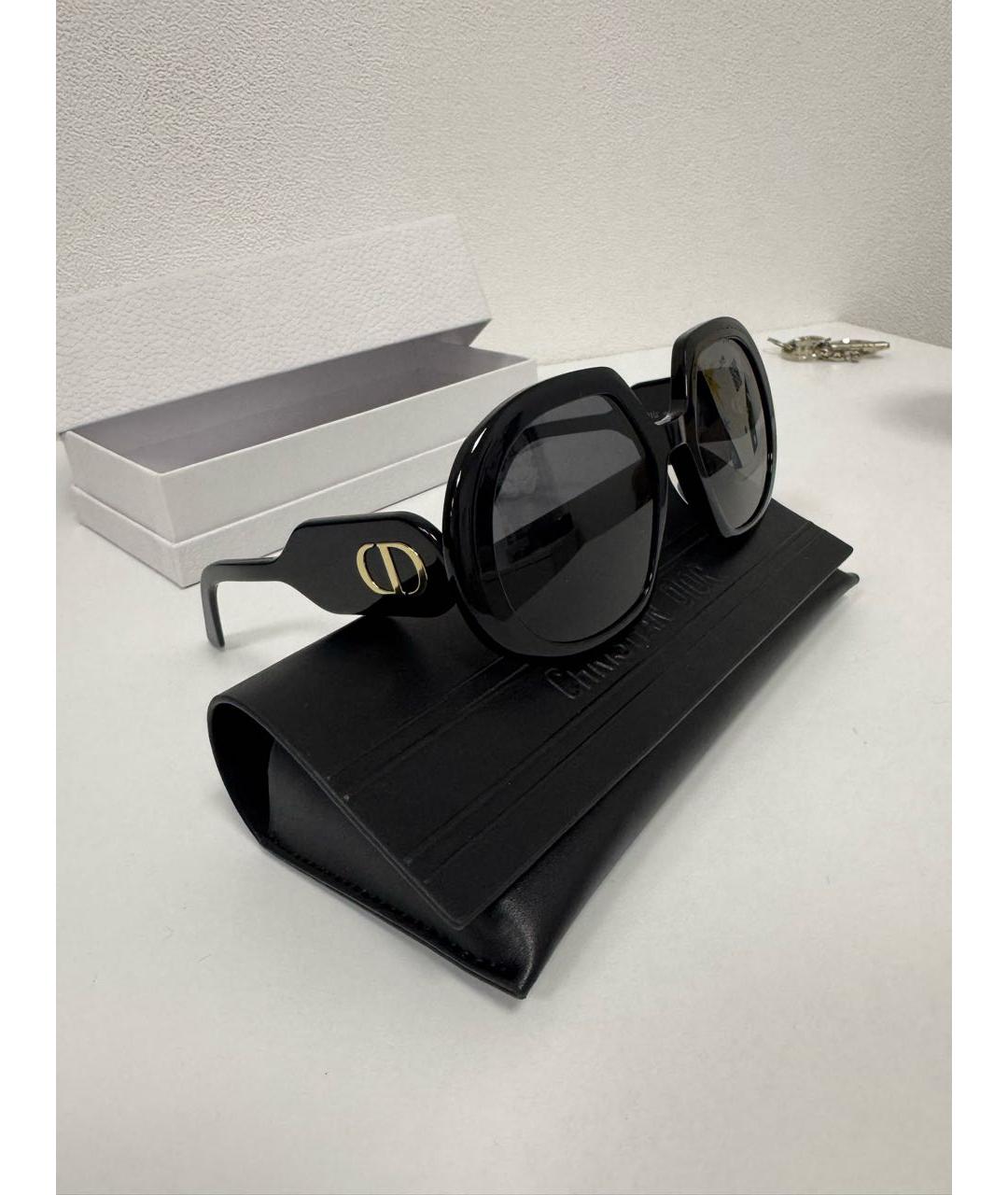 CHRISTIAN DIOR Черные пластиковые солнцезащитные очки, фото 2