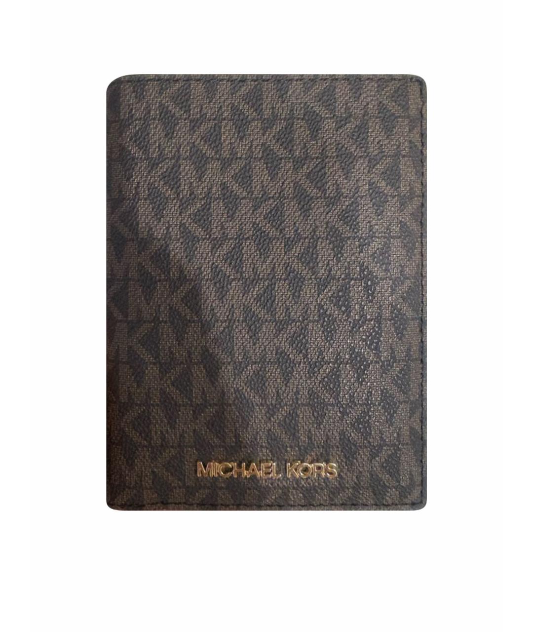 MICHAEL KORS Коричневый кожаный кошелек, фото 1